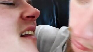 Leo Blueâs enormous tongue darts and dives deep into JC Dickersons mouth