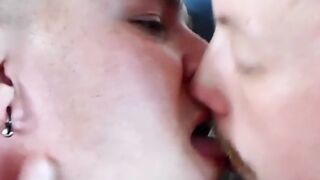 Leo Blueâs enormous tongue darts and dives deep into JC Dickersons mouth