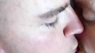 Leo Blueâs enormous tongue darts and dives deep into JC Dickersons mouth