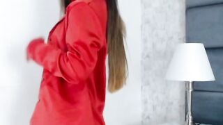Hot solo brunette babe fucks sex toys