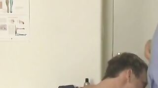 Blonde twink Josh Vonn blows cock and hard fucked by doctor