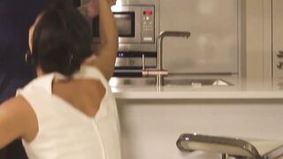 Naughty eurobabe in lingerie doggystyle fucked by inked stud