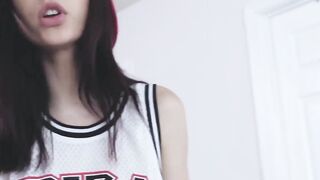 Skinny babe fucks her horny stepbro to prove shes not lesbian