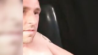 Amateur shows off his hairy cock in an interview and jerks
