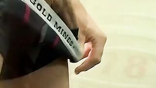 Joey Steels fills up his undies with cum after masturbation