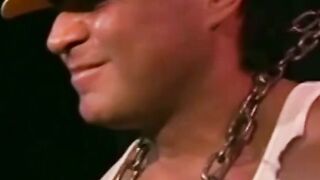 Tattooed man in uniform cant release himself from chains