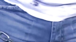 Tattooed man in uniform cant release himself from chains