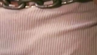 Tattooed man in uniform cant release himself from chains