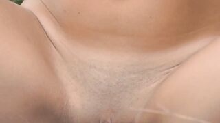 Perfect young babe Sasha shows off body in nature solo