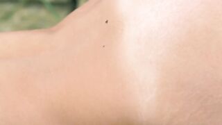 Perfect young babe Sasha shows off body in nature solo