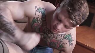 Handsome fuckers have naughty gay fuck session in bed