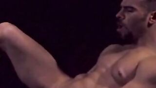 Muscular stud fist fucks himself and masturbates for cum