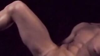 Muscular stud fist fucks himself and masturbates for cum