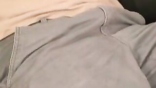 Bald big cocked amateur jerks off solo and cums on plate