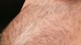 Mature hairy man masturbates after an interview and cums
