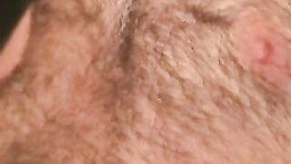 Mature hairy man masturbates after an interview and cums