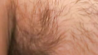 Mature hairy man masturbates after an interview and cums