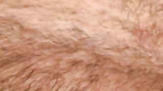 Mature hairy man masturbates after an interview and cums
