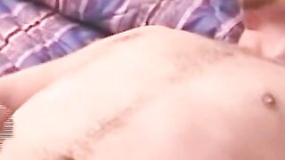American amateur with a goatee jerking off with power