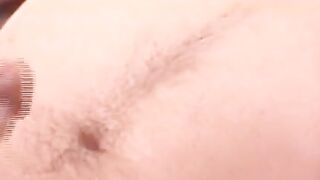 American amateur with a goatee jerking off with power