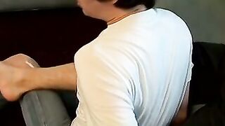 Cute twink kisses jocks toes and gets stuffed by him too