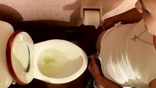 Guys came in and out of the bathroom to empty their bladders
