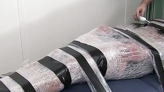 Restrained hunk endures tickling torment from his dom