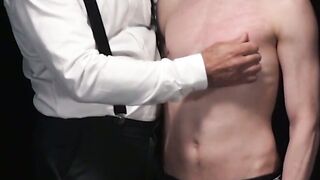 Brutal Daddy Dominates Submissive Twink Dildo Torture and Orgasm