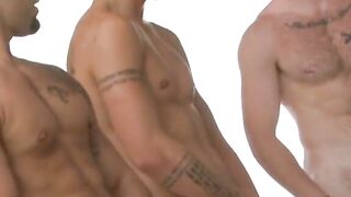 Brutal Foursome Frenzy Tattooed Hunk James Jamesson Devours Insatiable Flesh