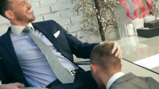 Executive Domination SuitWearing Beast Whips and Teaches Submissive Secretary