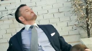Executive Domination SuitWearing Beast Whips and Teaches Submissive Secretary