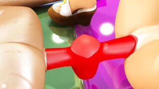 3DGSPOT - 2 Lesbians Screwed Together With Double Sided Vibrator! UNCENSORED SEX!