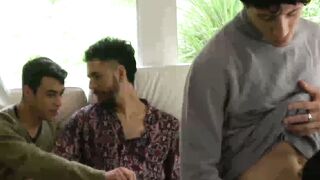UNTHINKABLE DEBUT Blonde Latino submits to COCKCRAZY MÉNAGE À Q intercept Autumn Eyes Flips Model