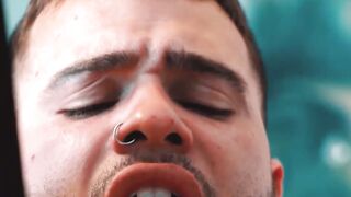 Gymnast Tan Blitz gets lessons from professional acrobat Manuel Skye during their ass