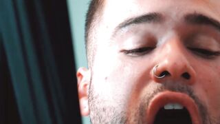 Gymnast Tan Blitz gets lessons from professional acrobat Manuel Skye during their ass