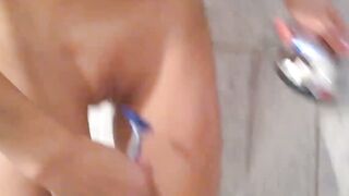SOAKING WET! Juicy Teen Pussy EXPOSED as Andi SHAVES  WASHES Her Innocent Body!