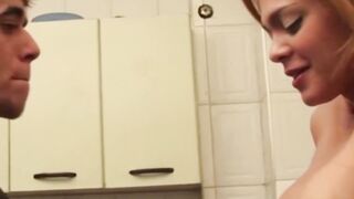Kitchen SG Frenzy Hulking Shemale Devours Lover with Insatiable Appetite!