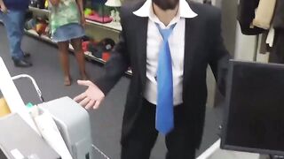 Unhappy customer given ass to fuck and a blowjob to relax