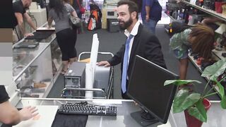 Unhappy customer given ass to fuck and a blowjob to relax