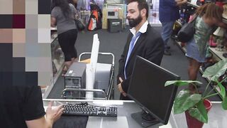 Unhappy customer given ass to fuck and a blowjob to relax