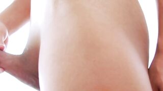 Gorgeous ladyboy puts up a tease show before jerking off