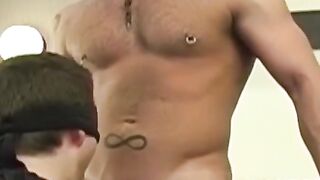 GET READY FOR THE MOST EPIC BLOWJOB OF YOUR LIFE! Blindfolded Stud Sucks Off Chiseled Hunk Manuel Deboxer!