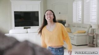 oriental 18 yo Aria Skye is very excited to got adopted