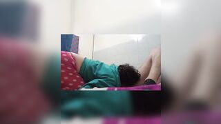 This chick blows my penis and sticks her tongue into