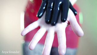 Naked Topless Curvy Women inside Red Bondage RUBBER Corset and