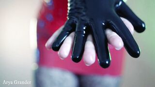 Naked Topless Curvy Women inside Red Bondage RUBBER Corset and