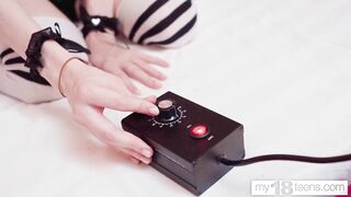 MY18TEENS - 3 girls try sex with a banged! machine