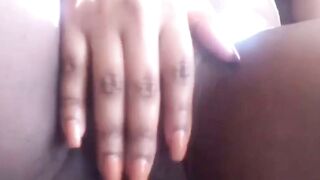 Black MILF Latifa rubs swollen throbbing cunt