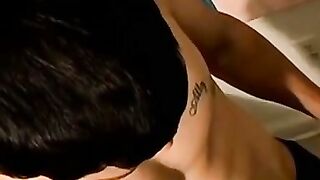 Skinny young twink jerks off his cock and cums in undies