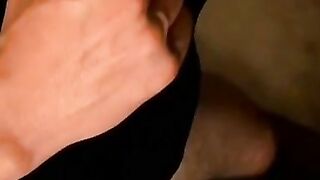 Skinny young twink jerks off his cock and cums in undies